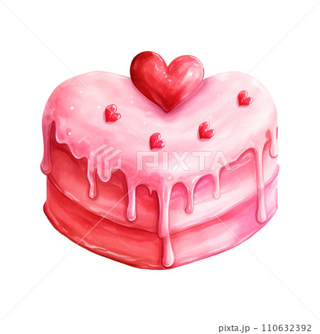 Piece of Cake with a Heart. AI Generated Image 110632392