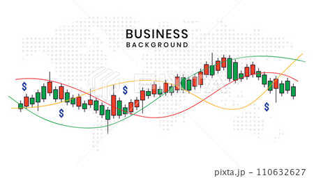 Line chart, bar chart, and candlestick chart on a business background Line chart, bar chart, and candlestick chart on a business background 110632627