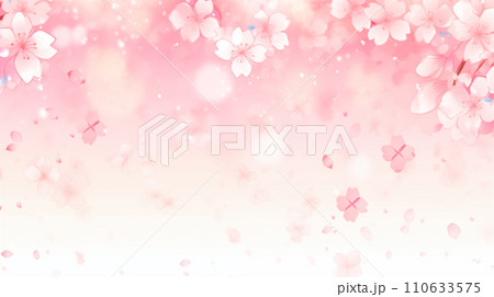 水彩の桜の花の綺麗なイラスト背景 水彩の桜の花の綺麗なイラスト背景 110633575