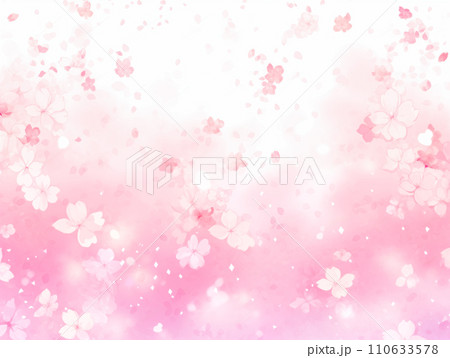 水彩の桜の花の綺麗なイラスト背景 110633578