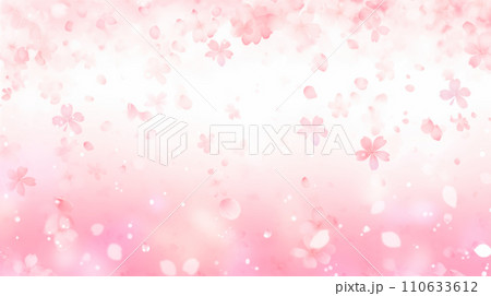 水彩の桜の花の綺麗なイラスト背景 110633612