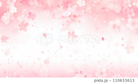 水彩の桜の花の綺麗なイラスト背景 110633613