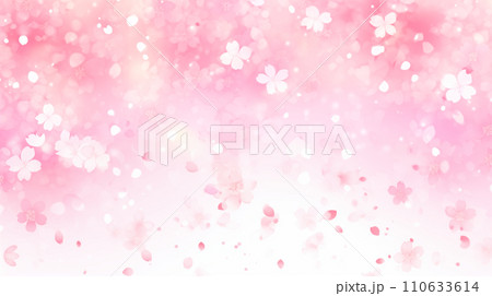 水彩の桜の花の綺麗なイラスト背景 110633614
