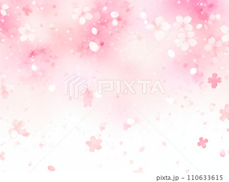 水彩の桜の花の綺麗なイラスト背景 水彩の桜の花の綺麗なイラスト背景 110633615