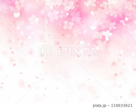水彩の桜の花の綺麗なイラスト背景 110633621