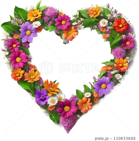 Heart made of flowers 110633688
