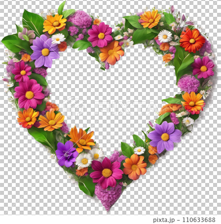 Heart made of flowers 110633688