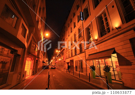 夜明け前のパリの路地にて（フランス パリ） 110633877