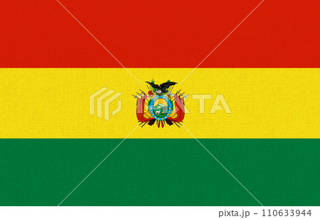 Flag of Bolivia. Bolivian flag on fabric surface. Bolivian national flag 110633944