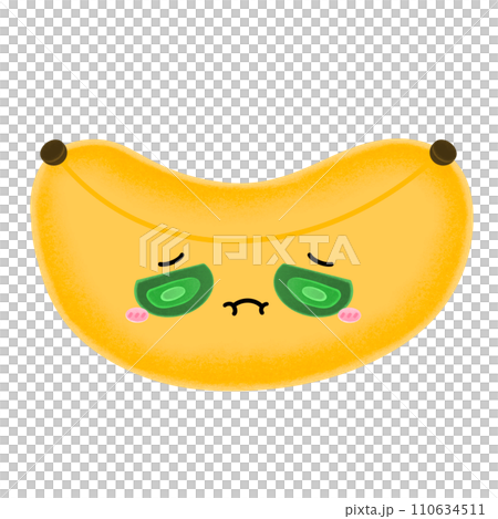Cute Banana Emoji Mascot Character Kawaii Cartoon illustration Banana Emotional Banana Sick Face Banana Disgusting Face Kawaii Banana 110634511