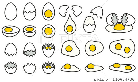 卵・玉子のベクターイラストセット 卵・玉子のベクターイラストセット 110634736