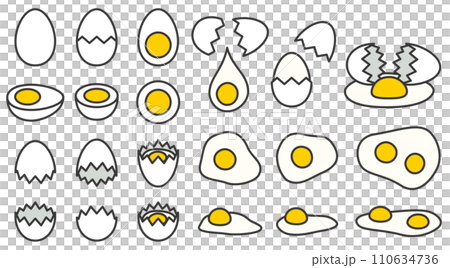 卵・玉子のベクターイラストセット 卵・玉子のベクターイラストセット 110634736