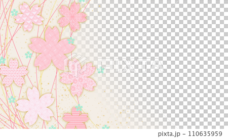 桜の和風背景素材-春の和柄【16:9】 110635959