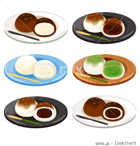 皿に盛られた生チョコ大福セット 110635975