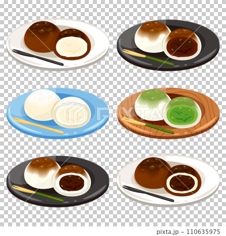 皿に盛られた生チョコ大福セット 110635975