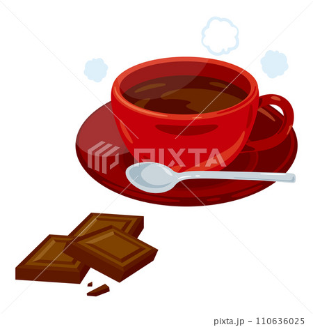 ホットチョコレートと板チョコレート 110636025