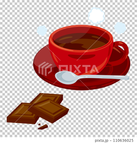 ホットチョコレートと板チョコレート 110636025