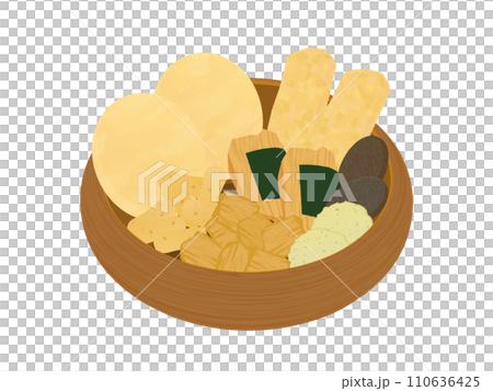 おせんべいと菓子鉢のイラスト 110636425