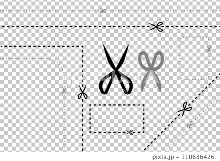 切り取り線のイラスト素材 切り取り線のイラスト素材 110636426