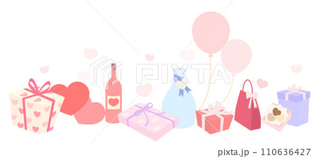 バレンタインプレゼントのイラスト バレンタインプレゼントのイラスト 110636427
