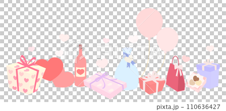 バレンタインプレゼントのイラスト バレンタインプレゼントのイラスト 110636427