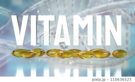 The oil pill for vitamin or healthy concept 3d rendering. 110636525