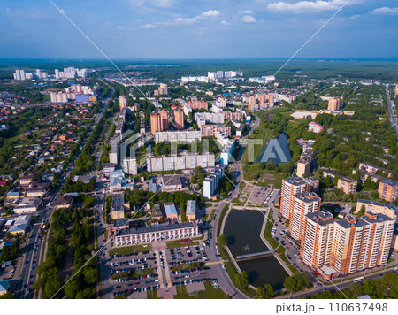 Aerial view of Russian city Chekhov 110637498