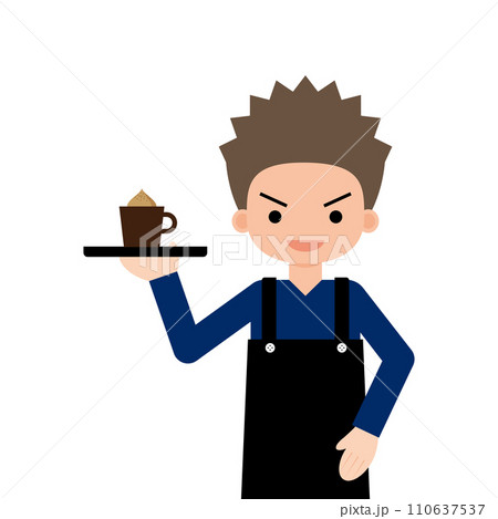 コーヒーを運ぶ男性店員 110637537