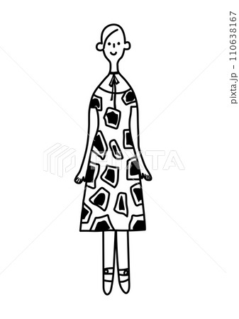 女性のファッション 柄ワンピースの女性 女性のファッション 柄ワンピースの女性 110638167