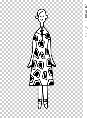 女性のファッション 柄ワンピースの女性 女性のファッション 柄ワンピースの女性 110638167