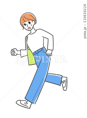 遅刻しそうな女性 遅刻しそうな女性 110638228