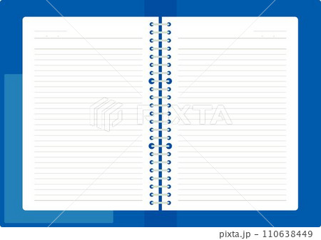 青いバインダーと罫線のルーズリーフノートのイラスト 110638449