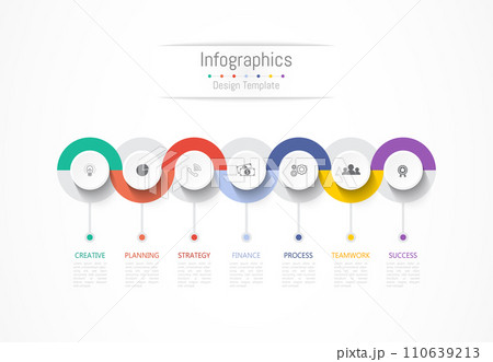 Infographic 7 options design elements for your business data. Vector Illustration. Infographic 7 options design elements for your business data. Vector Illustration. 110639213