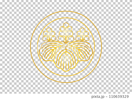 Five-seven paulownia gold on the shade circle 110639329