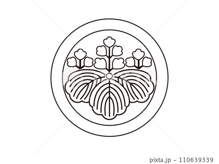 陰丸に五三桐 110639339