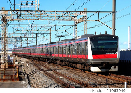 【JR東日本】E233系 快速(京葉線:葛西臨海公園駅) 【JR東日本】E233系 快速(京葉線:葛西臨海公園駅) 110639494