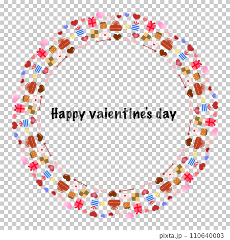 Valentine frame with colorful heart pattern 110640003