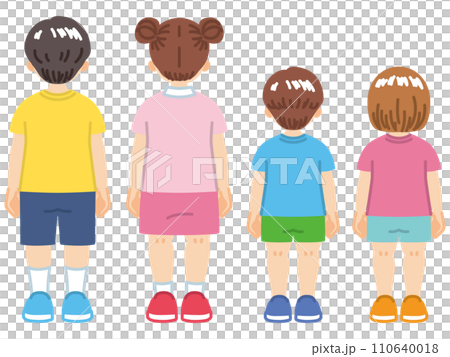 Illustration material of a child's back view 110640018