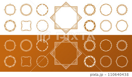 バレンタインをイメージしたチョコレートカラーのアンティークフレームデザイン バレンタインをイメージしたチョコレートカラーのアンティークフレームデザイン 110640438