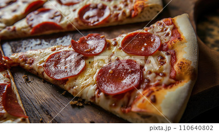 Pizzeria Perfection, Delicious Italian Pizza with Melted Mozzarella and Pepperoni, Generative AI 110640802
