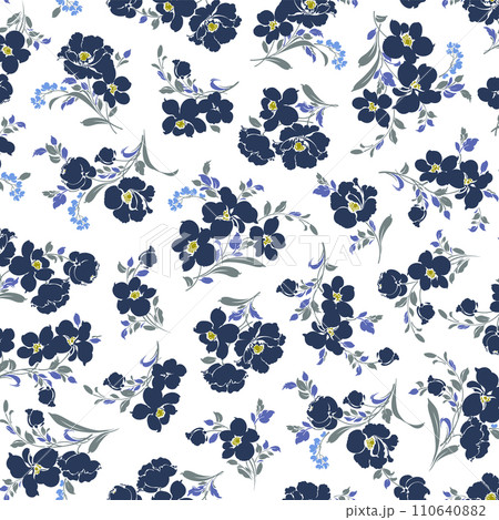 テキスタイルや背景に最適な美しい花柄, テキスタイルや背景に最適な美しい花柄, 110640882
