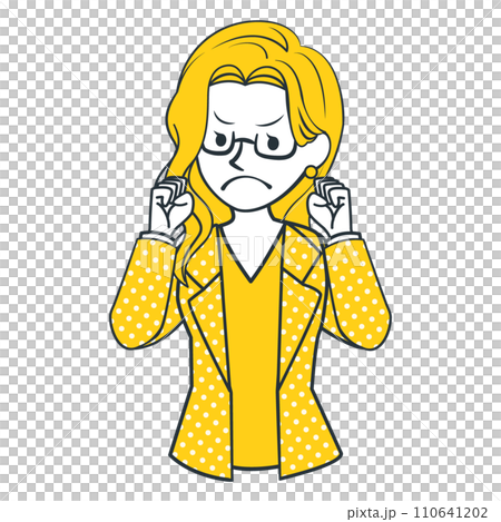 Illustration of a fighting office lady Illustration of a fighting office lady 110641202