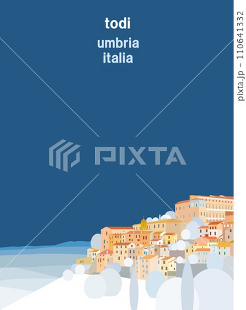 トーディ todi ウンブリア umbria イタリア italia 冬風景 トーディ todi ウンブリア umbria イタリア italia 冬風景 110641332