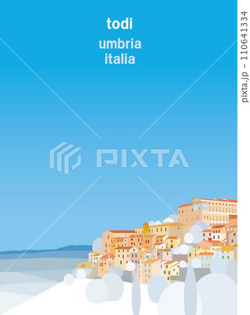 トーディ todi ウンブリア umbria イタリア italia 冬風景 トーディ todi ウンブリア umbria イタリア italia 冬風景 110641334