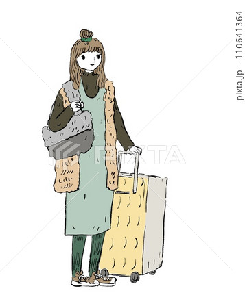 女の子　旅行　休日 110641364