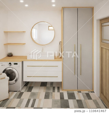 ポップな洗面室 110641467