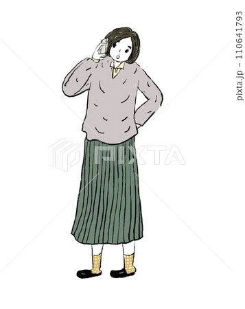 女の子　電話　仕事 110641793