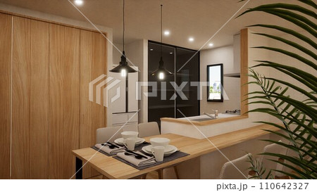 お洒落なダイニングキッチン 110642327