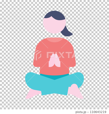 盤腿冥想的女人 盤腿冥想的女人 110643219