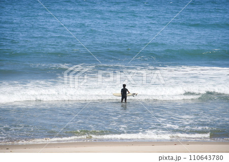 海でサーフィンを楽しむ人 海でサーフィンを楽しむ人 110643780